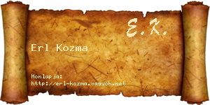 Erl Kozma névjegykártya